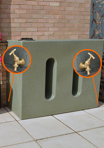 1000 Litre Water Butt V1 - Green Marble - Double Outlet